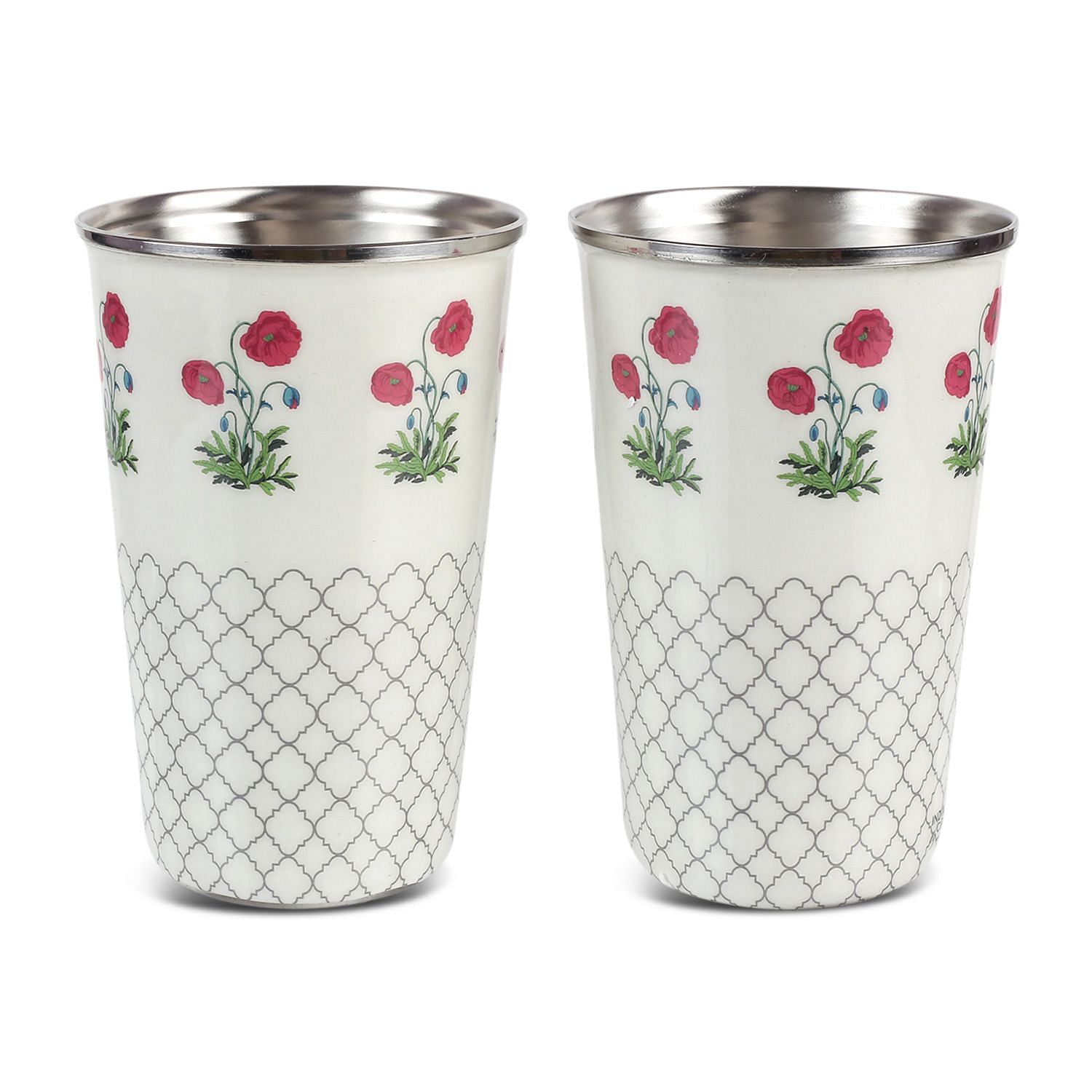 Floral Twinkles Steel Tumbler (Set of 2)
