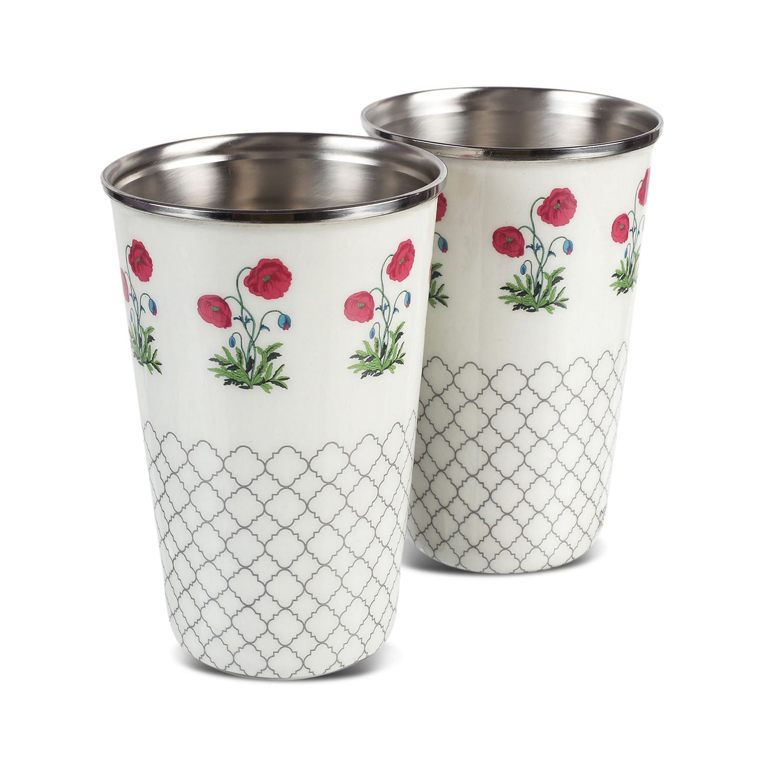 Floral Twinkles Steel Tumbler (Set of 2)