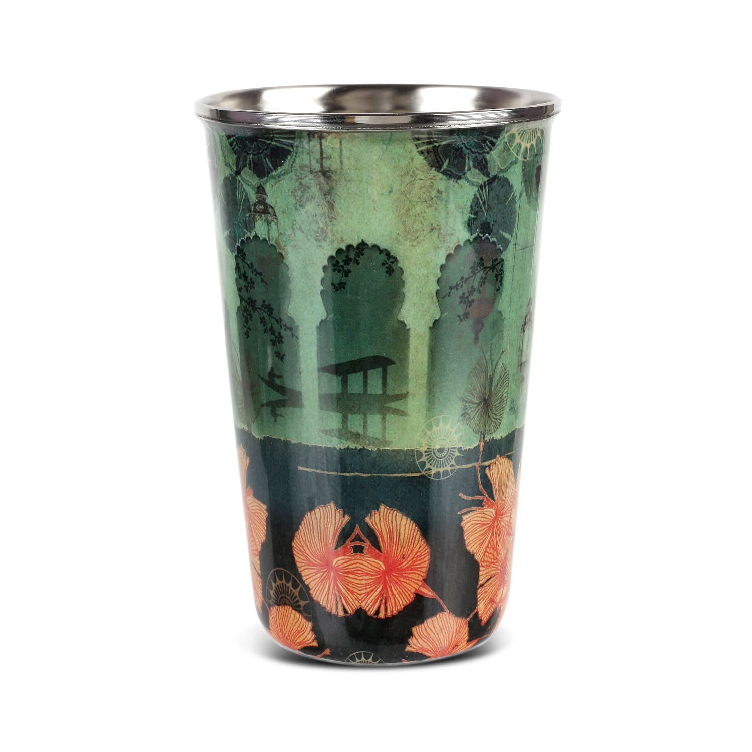 Leaves and Lanterns Steel Tumbler (Set of 2)