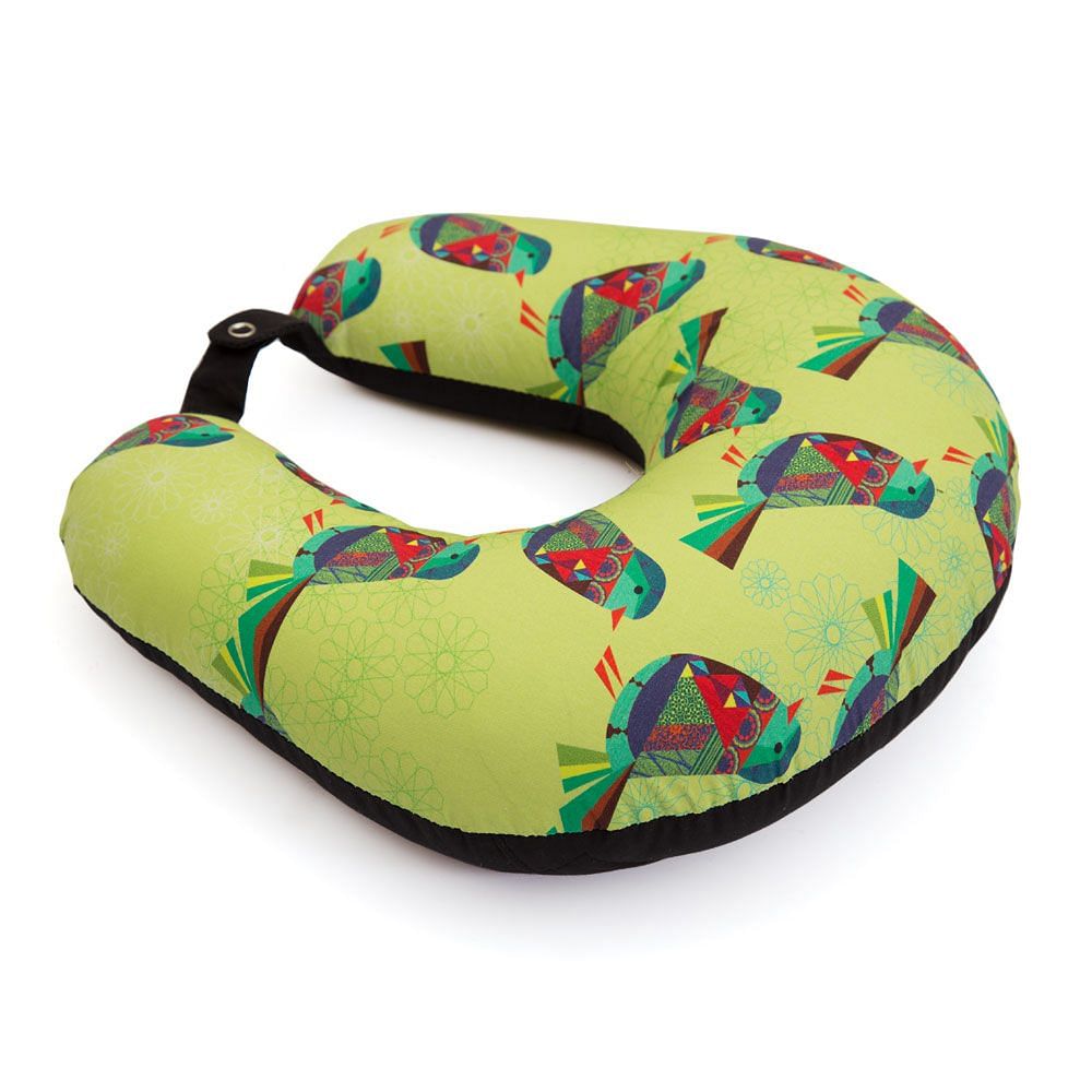 Embellished Parakeets Neck Pillow