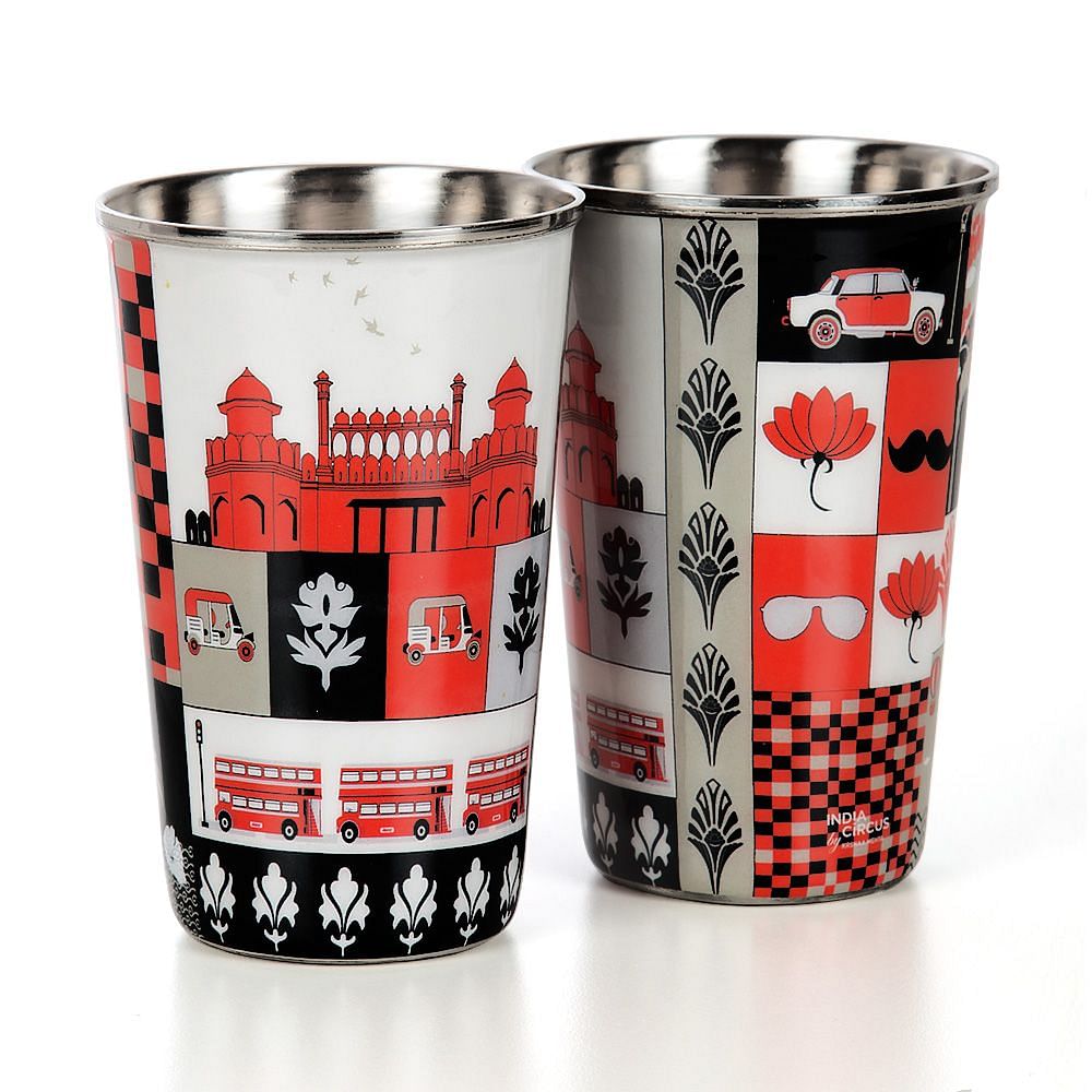 Blurry Vignettes Steel Tumbler (Set of 2)