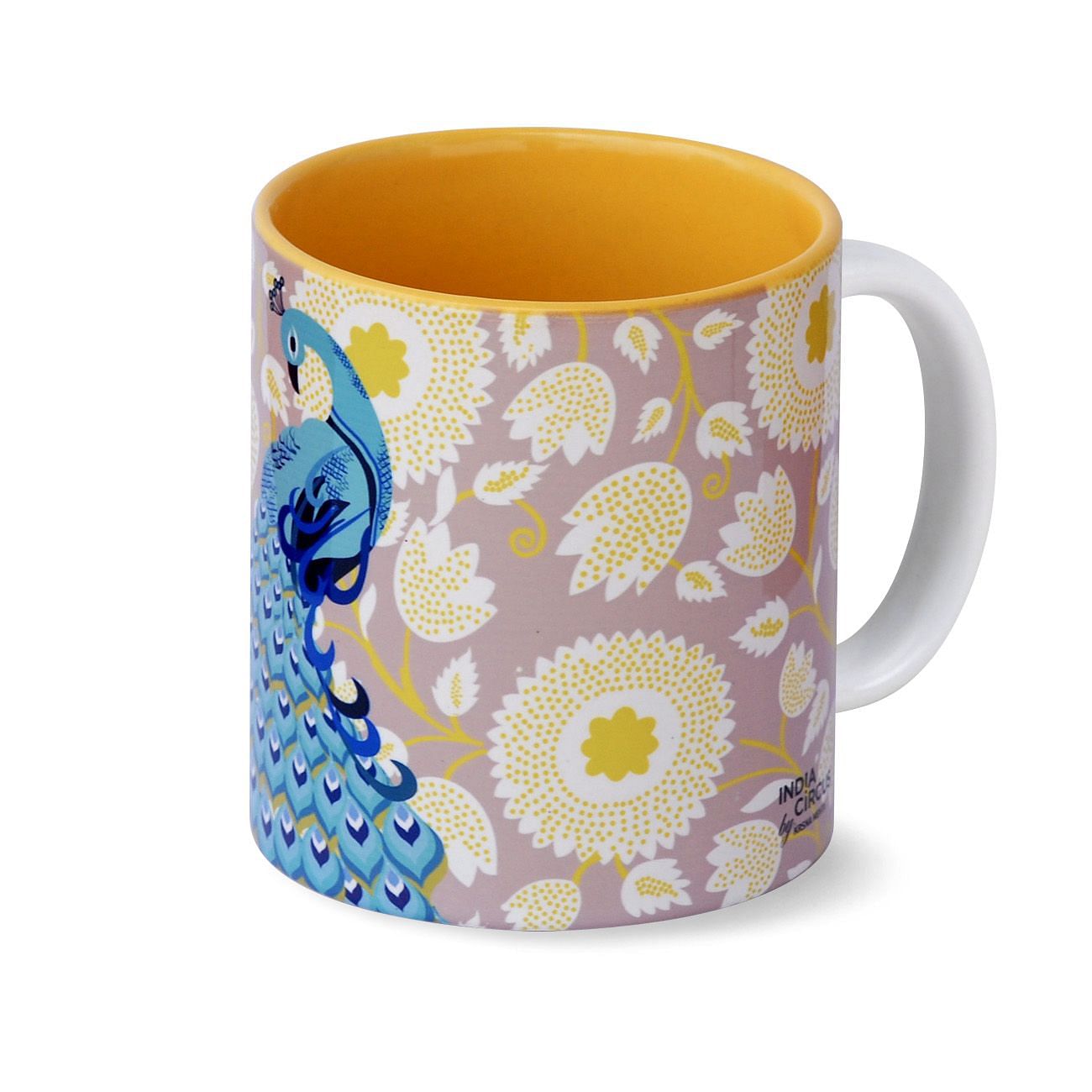 Floral Peacock Dance Mug