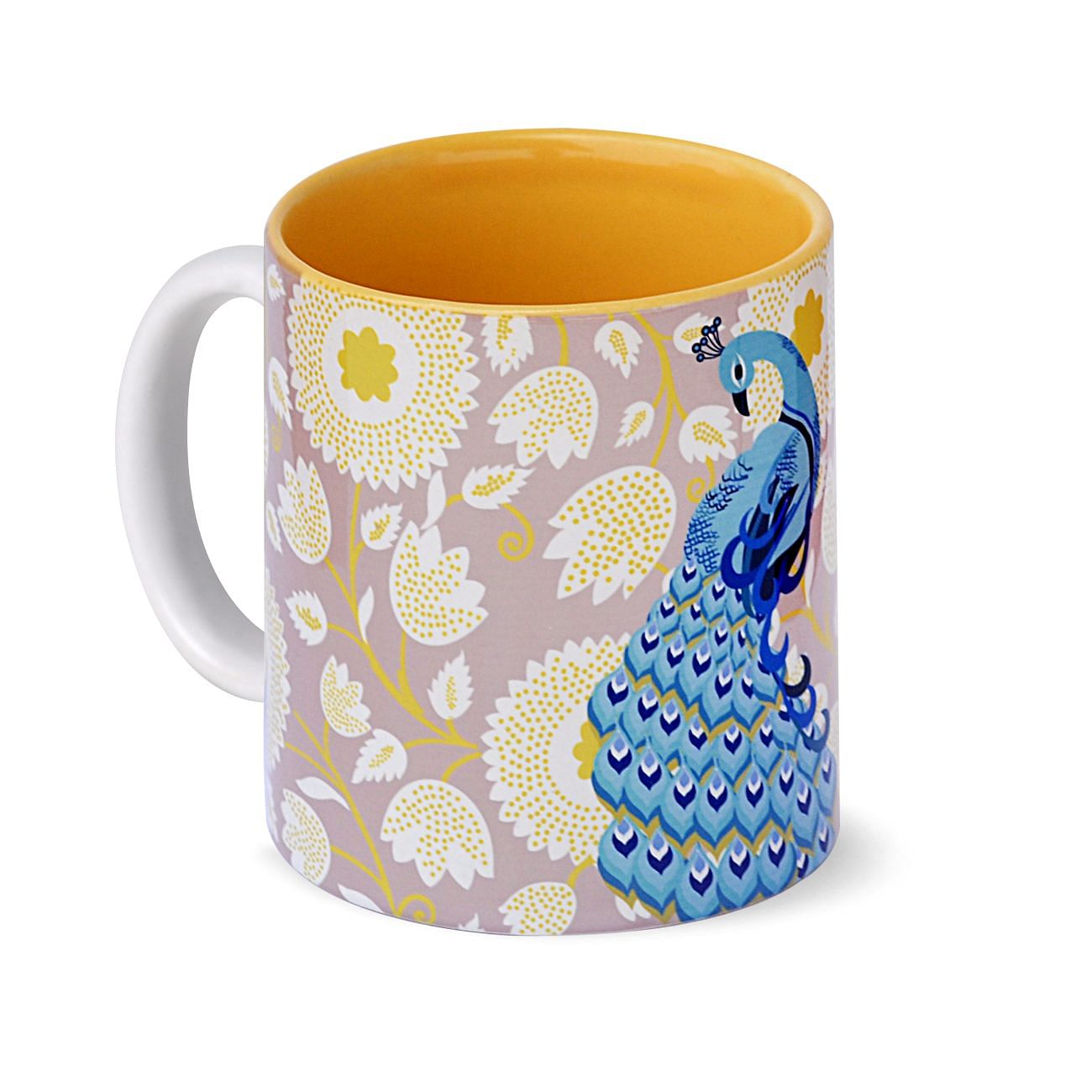 Floral Peacock Dance Mug