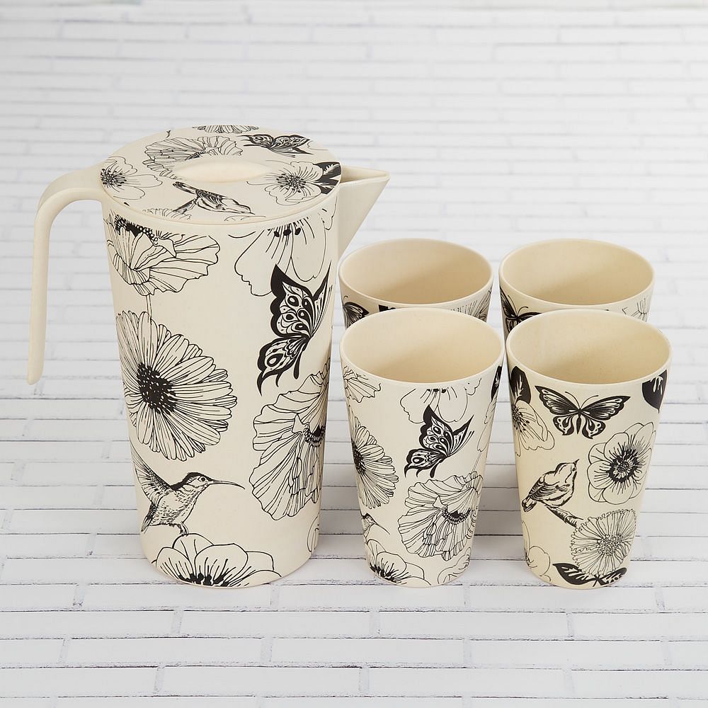 Monochromatic Bamboo Jug set