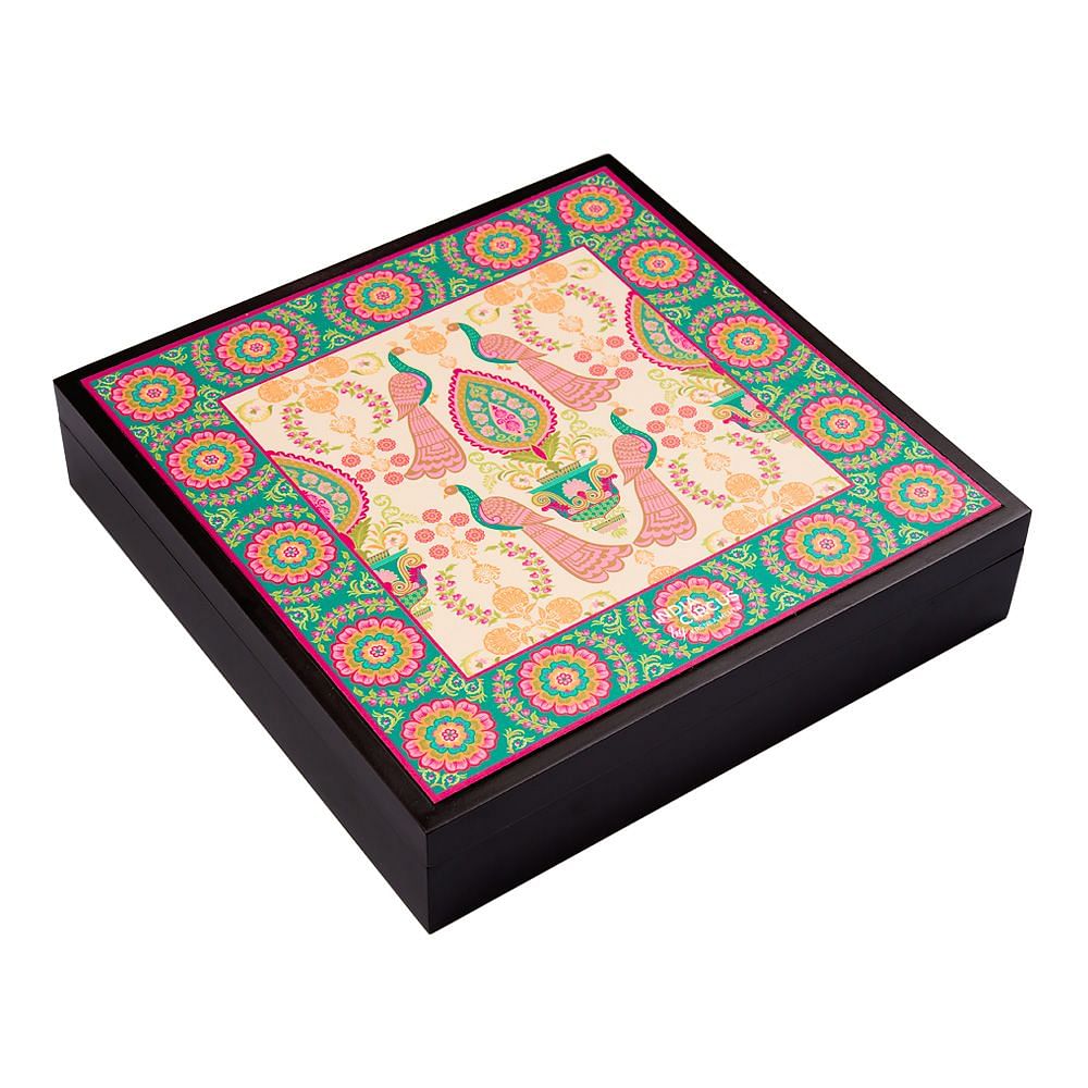 Twin Indian Peafowl Large Storage Box