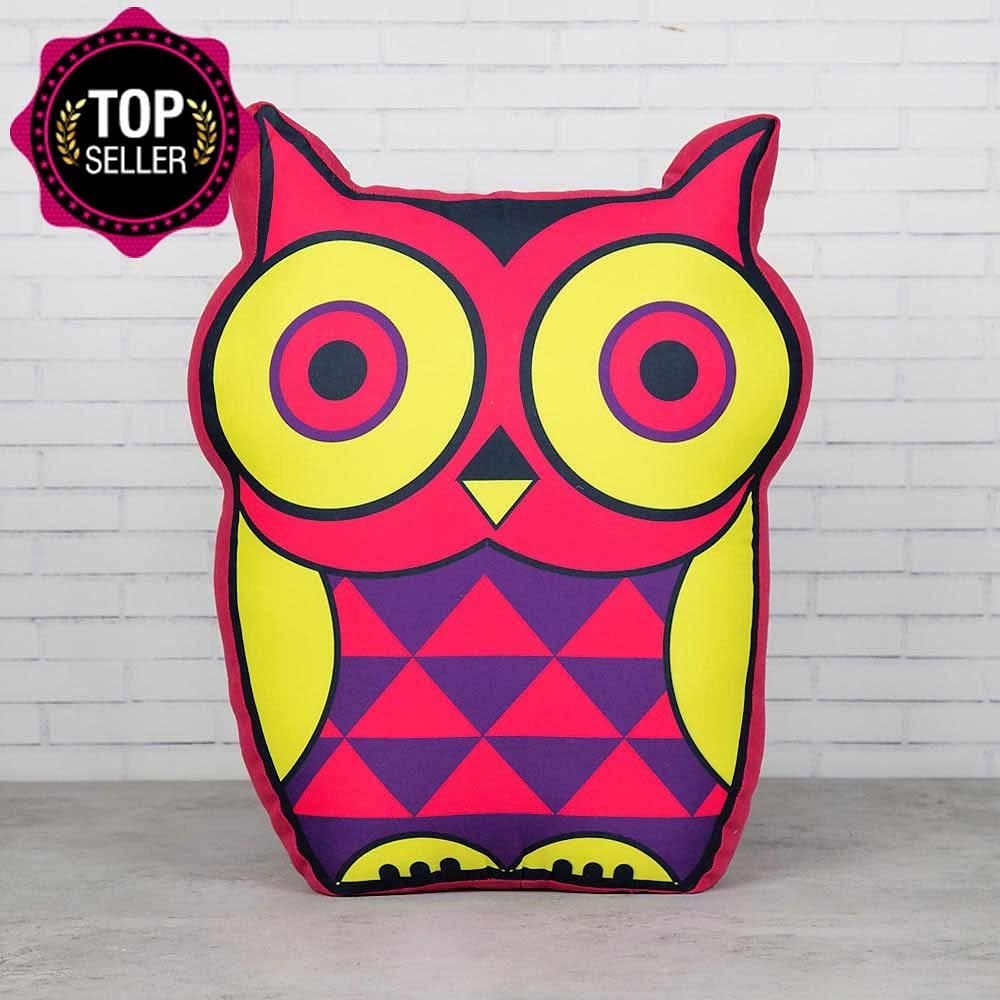 Peeking Owls Shaped Cushion