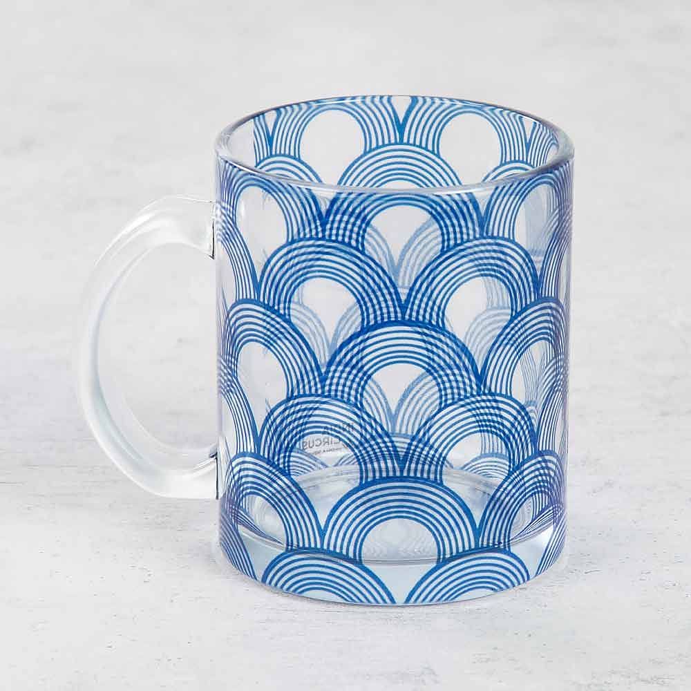 Aqua Concentricity Glass Mug
