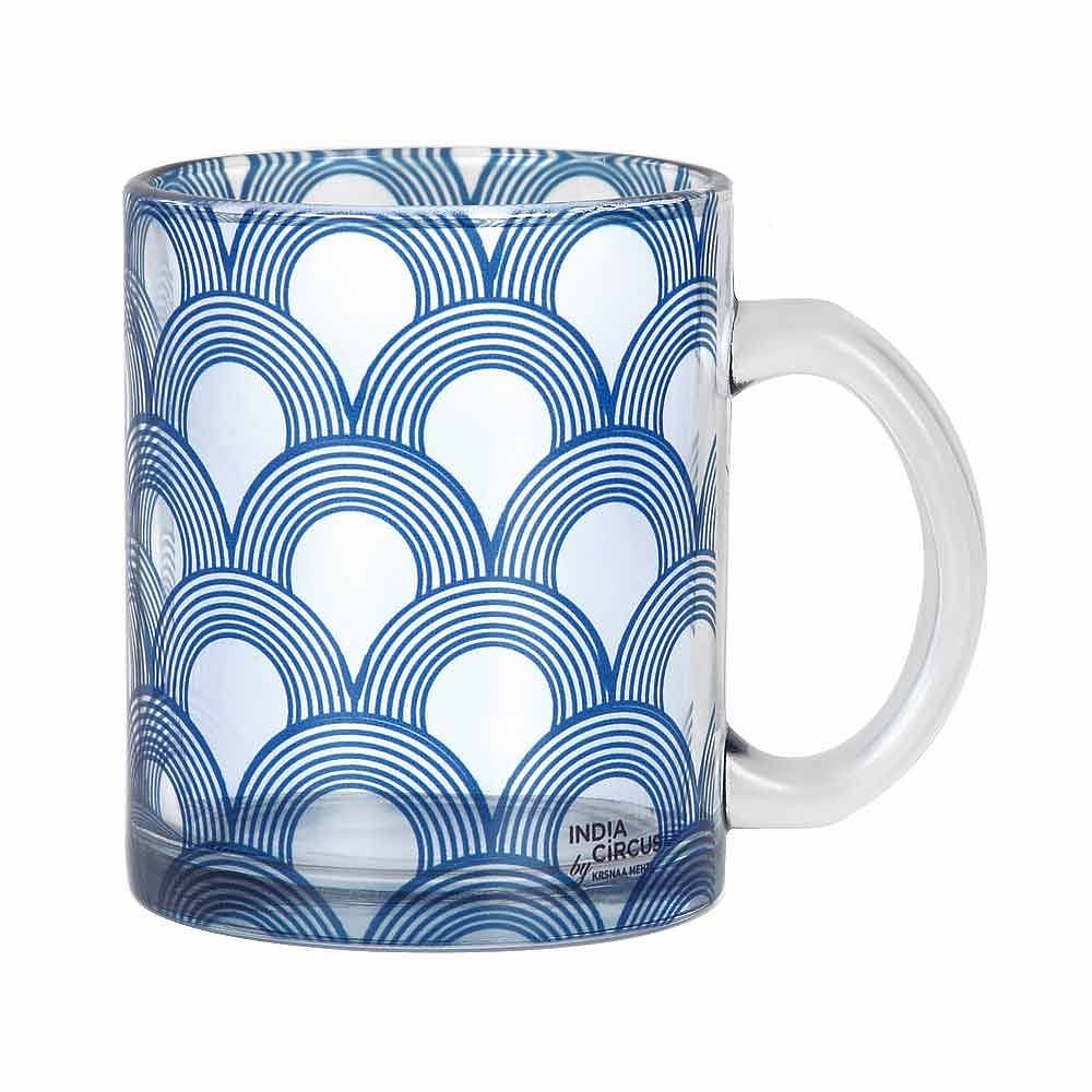 Aqua Concentricity Glass Mug