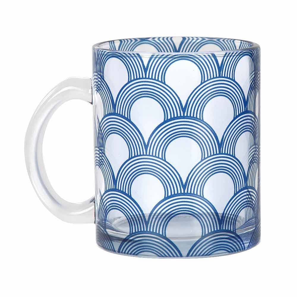 Aqua Concentricity Glass Mug