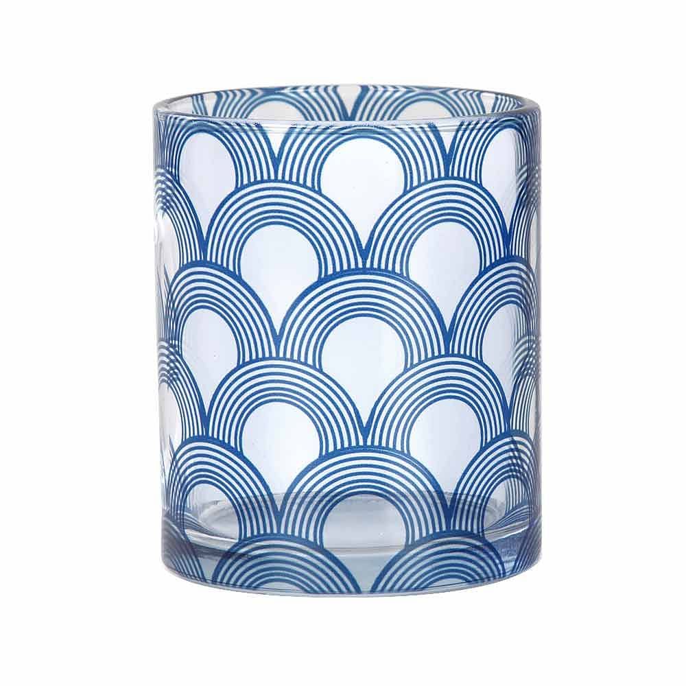 Aqua Concentricity Glass Mug