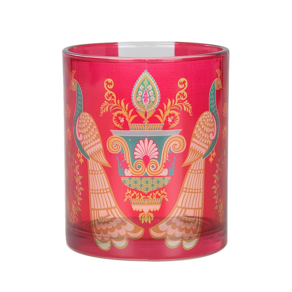 Twin Indian Peafowl Glass Mug