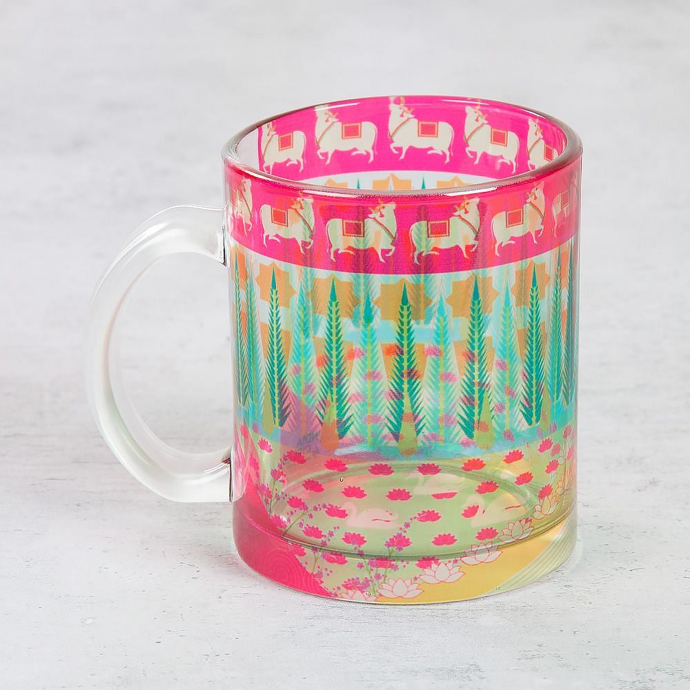 Nelumbo Nucifera Glass Mug