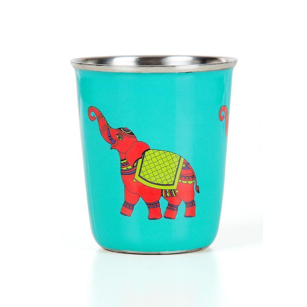 Funky Elephants Small Steel Tumbler (Set of 2)