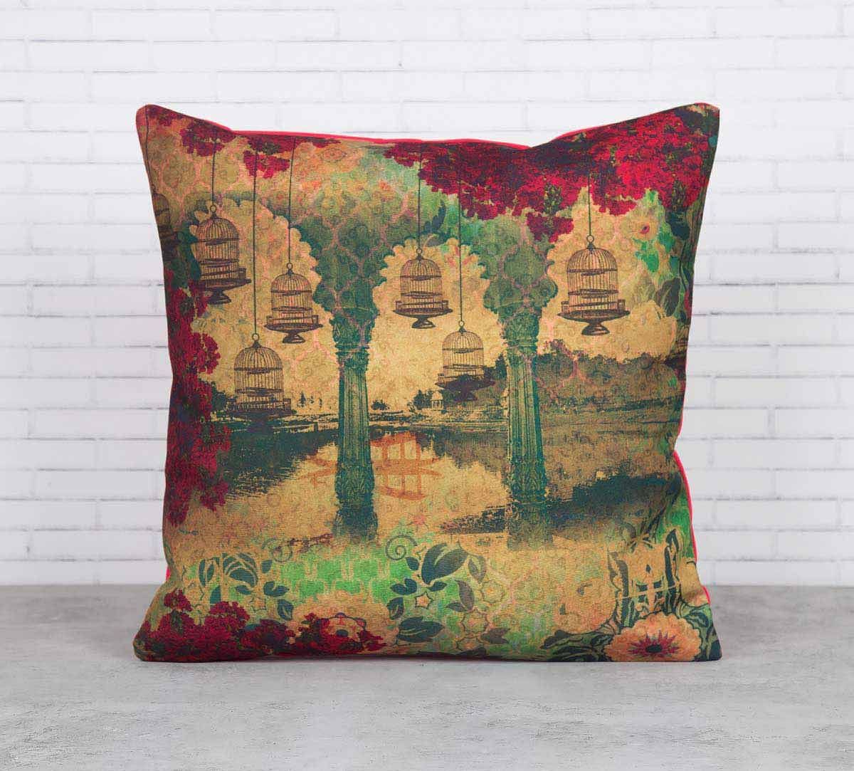 Ambushed Cages of Fervor Canvas Blend Cushion Cover