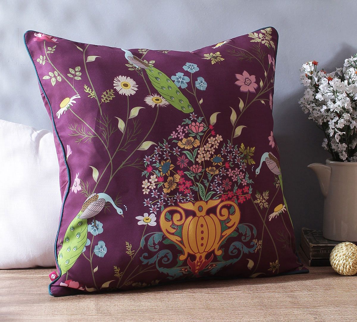 Enchanted Yield Satin Blend Cushion Cover