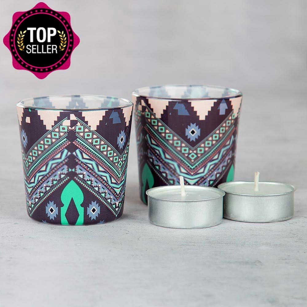 Aztec Mirage Tea Light Holder (Set of 2)