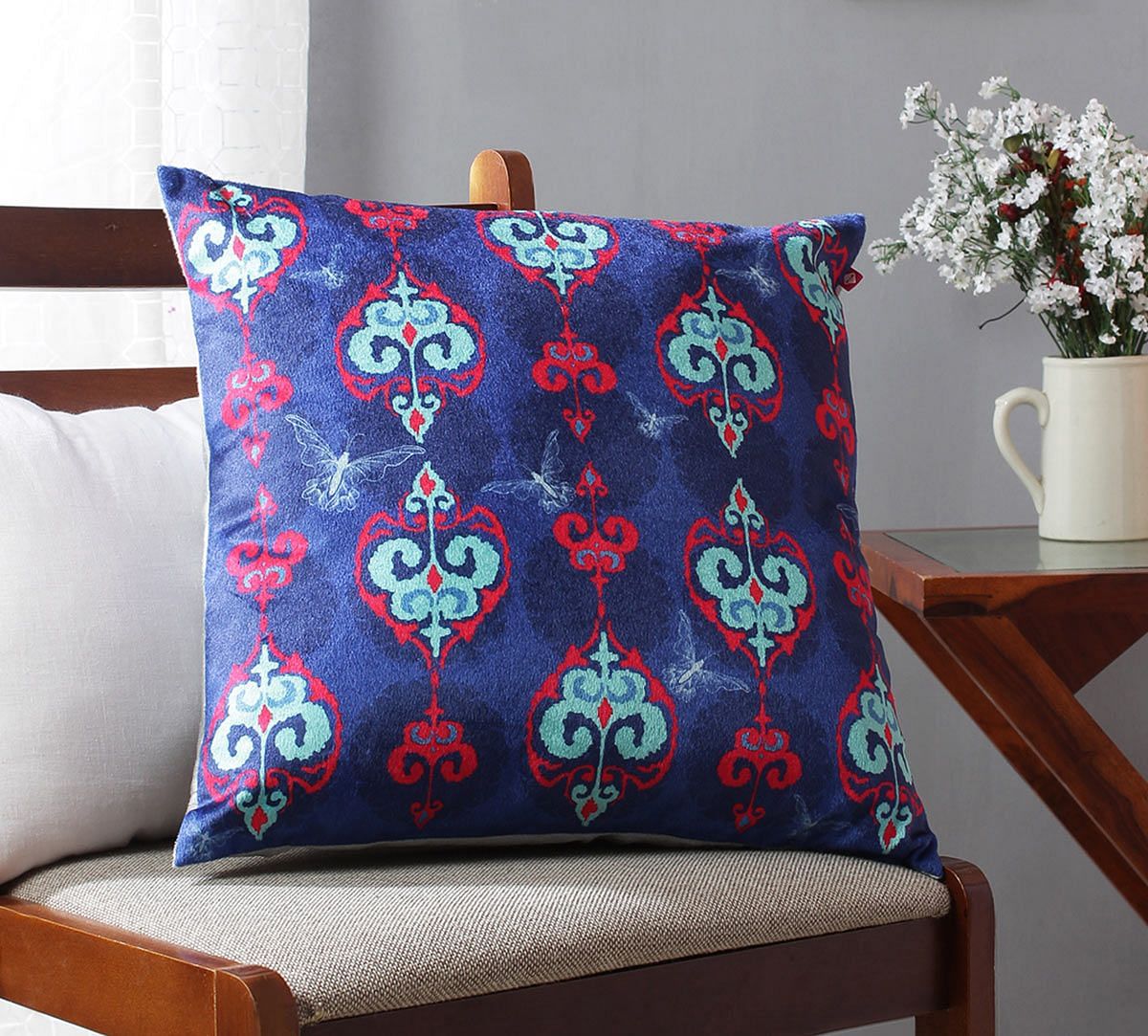 India Circus Inverted Spade Arrows Blended Velvet Cushion Cover