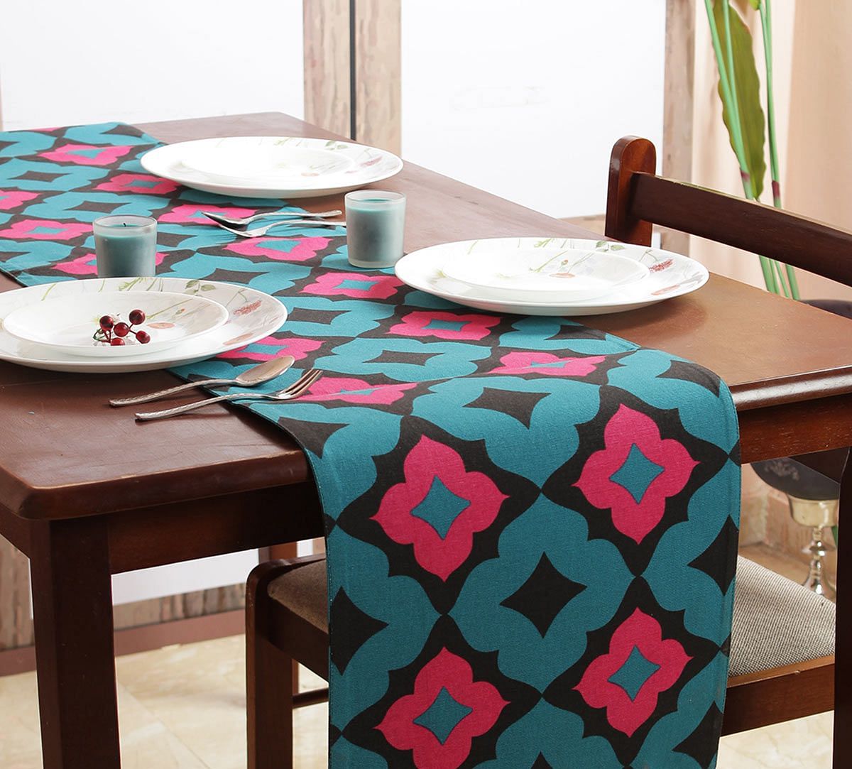 India Circus Ultramarine Tracery Bed and Table Runner