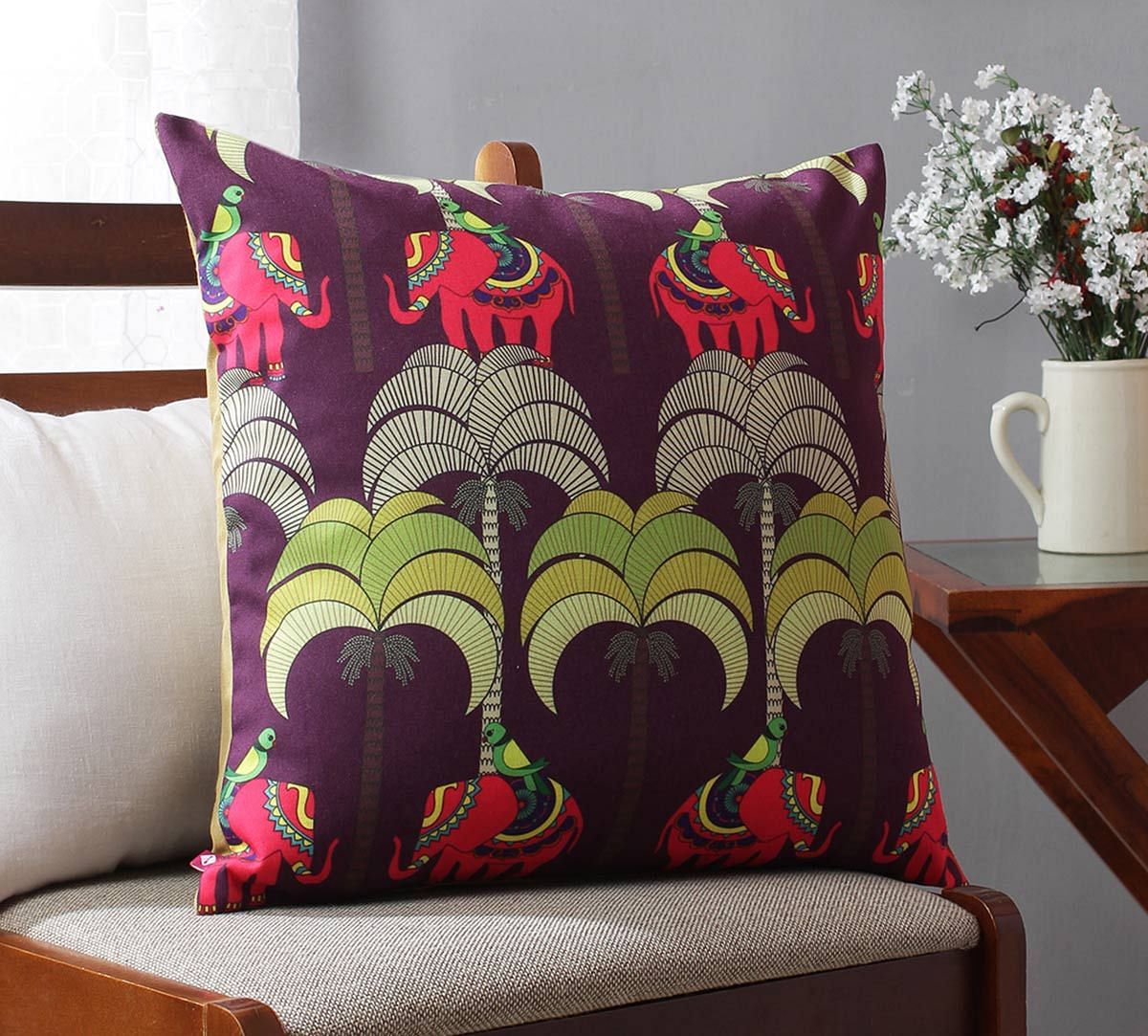 India Circus Palmeria Tusker Reiteration Cushion Cover