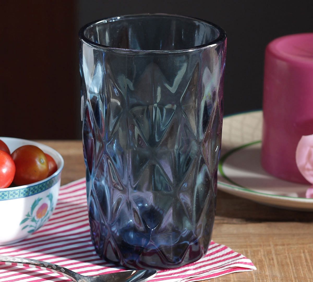 India Circus Blue Sainte Regular Glass Tumbler