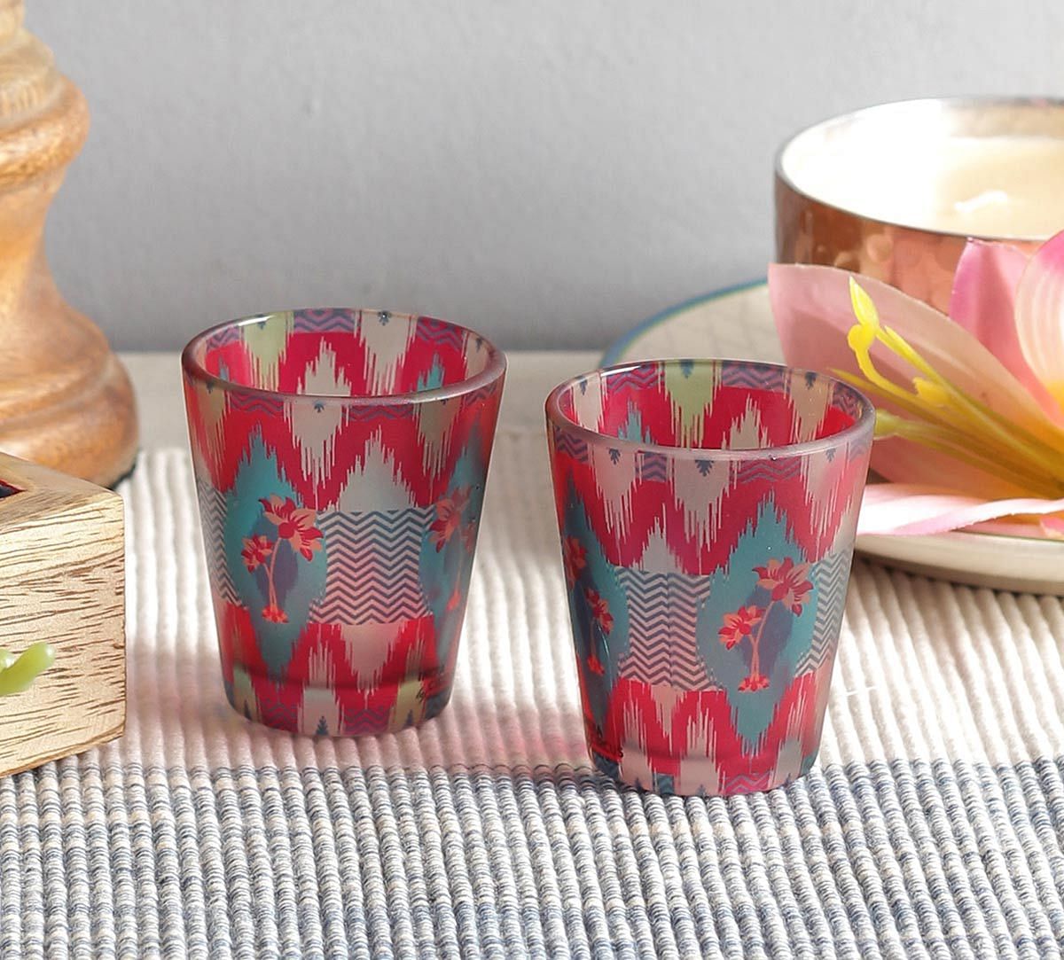 India Circus Lattice Chevron Mystery Shot Glasses Set of 2