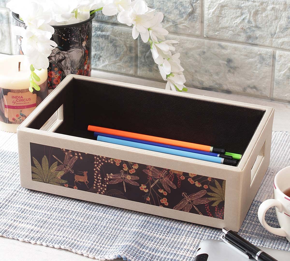 India Circus Palmeria Bloomer Leather Tray