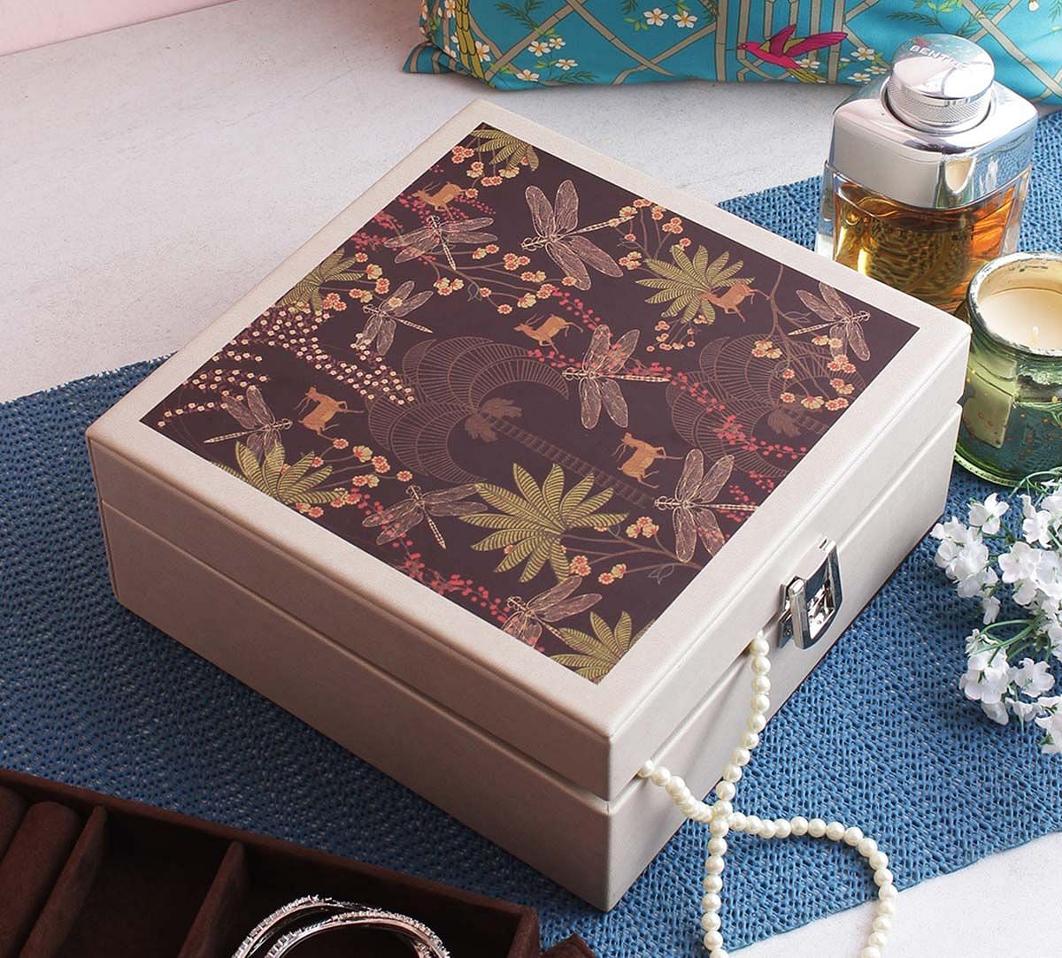 India Circus Palmeria Bloomer Leather Jewellery Box