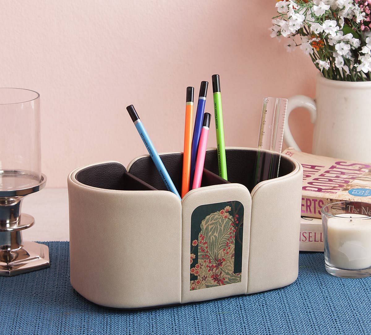 India Circus Cypress Vines Leather Desk Organiser
