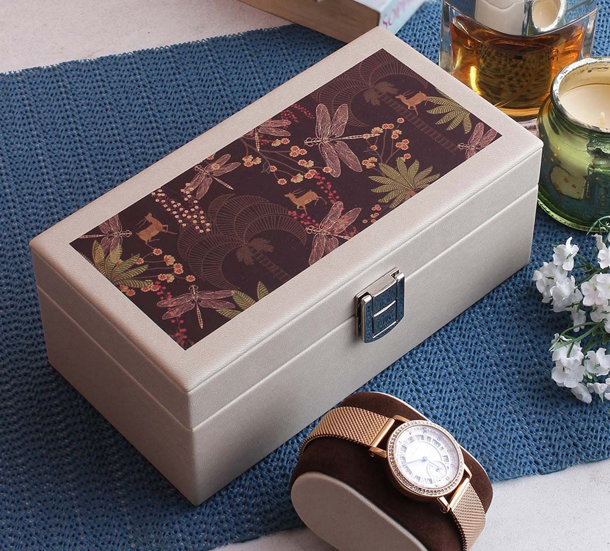 India Circus Palmeria Bloomer Leather Watch Box