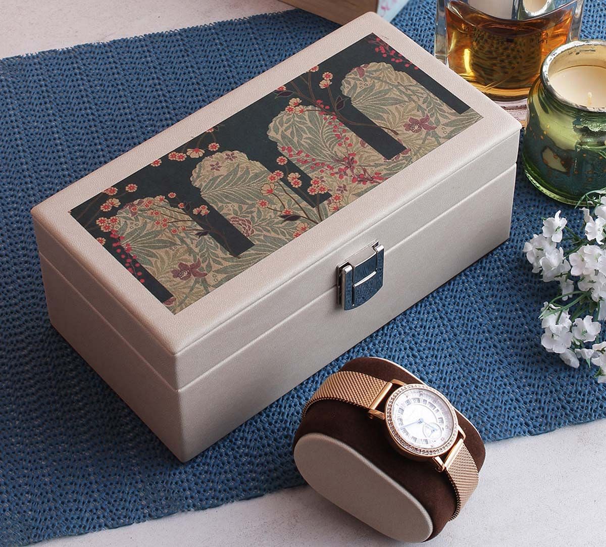 India Circus Cypress Vines Leather Watch Box