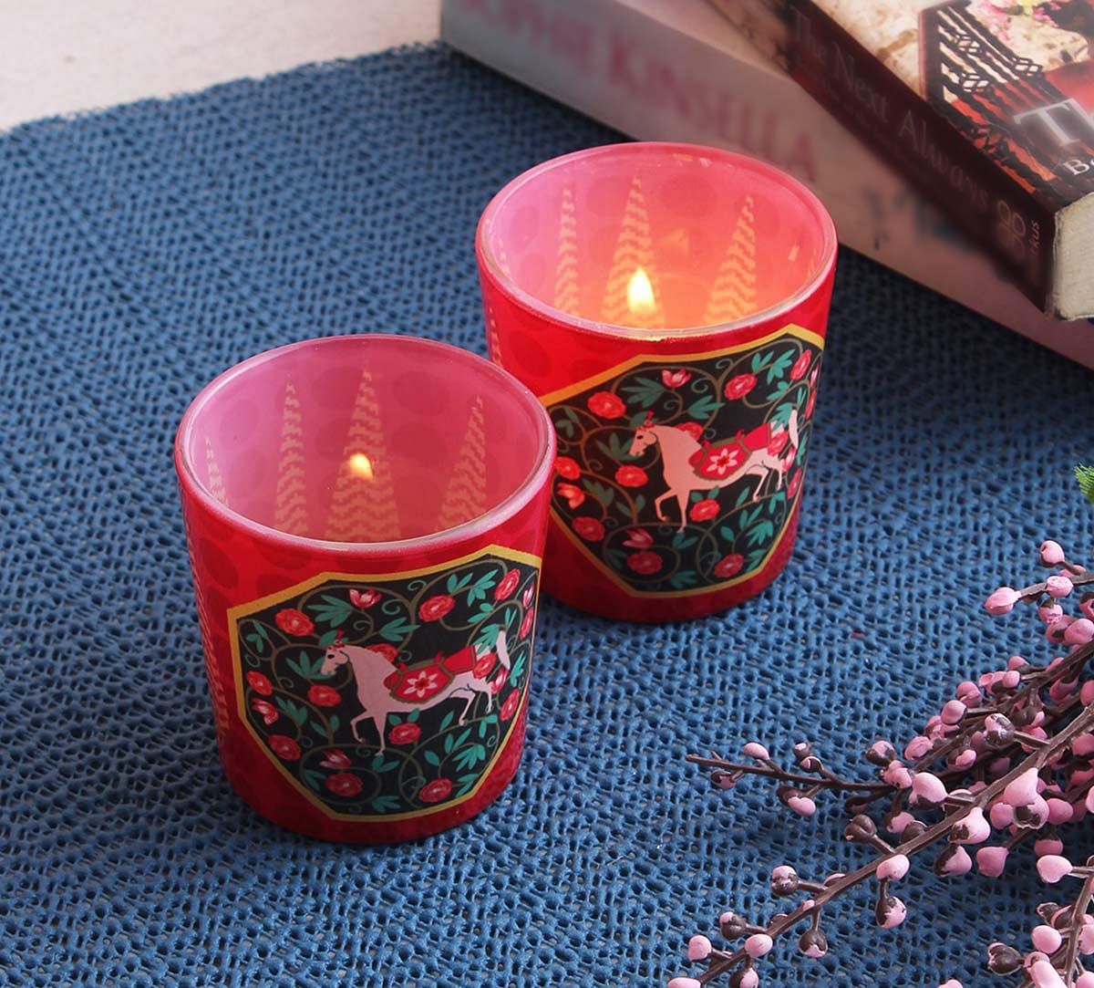 India Cirucs Conifer Stallion Reiteration Tea Light Holder Set of 2