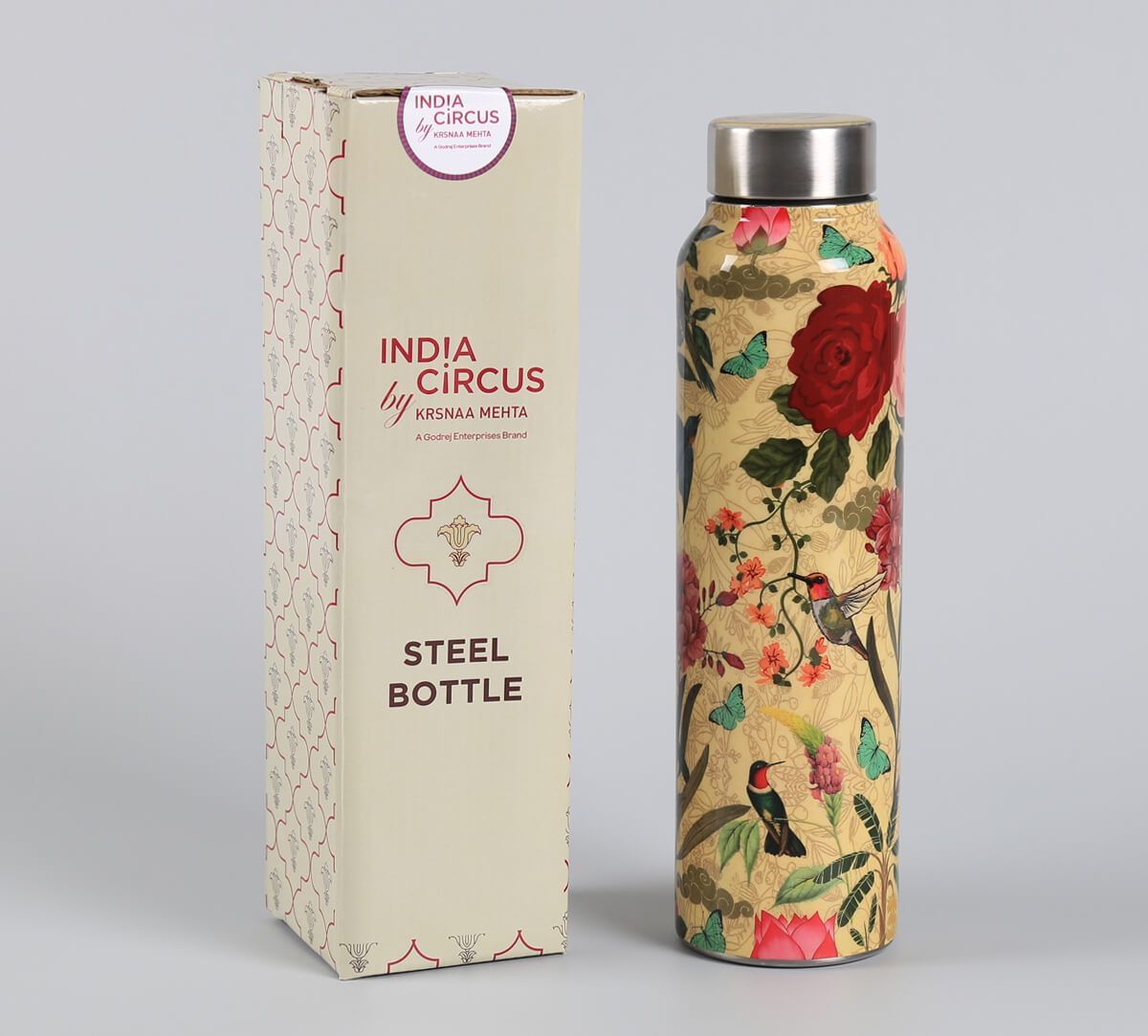 India Circus by Krsnaa Mehta Bird Land Big Steel Bottle