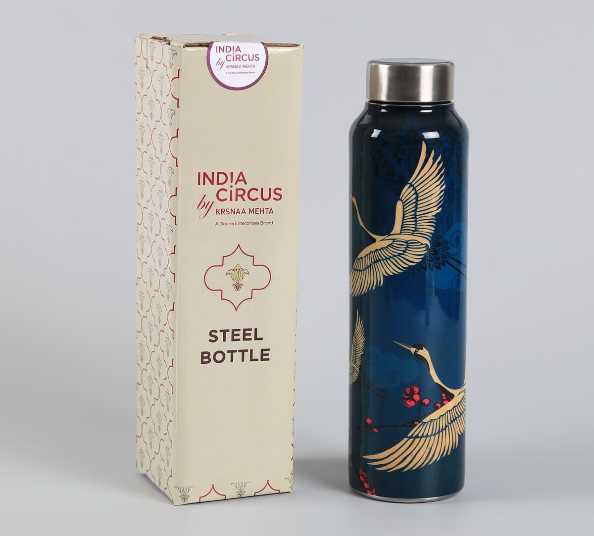 India Circus by Krsnaa Mehta Legend of the Cranes Big Steel Bottle
