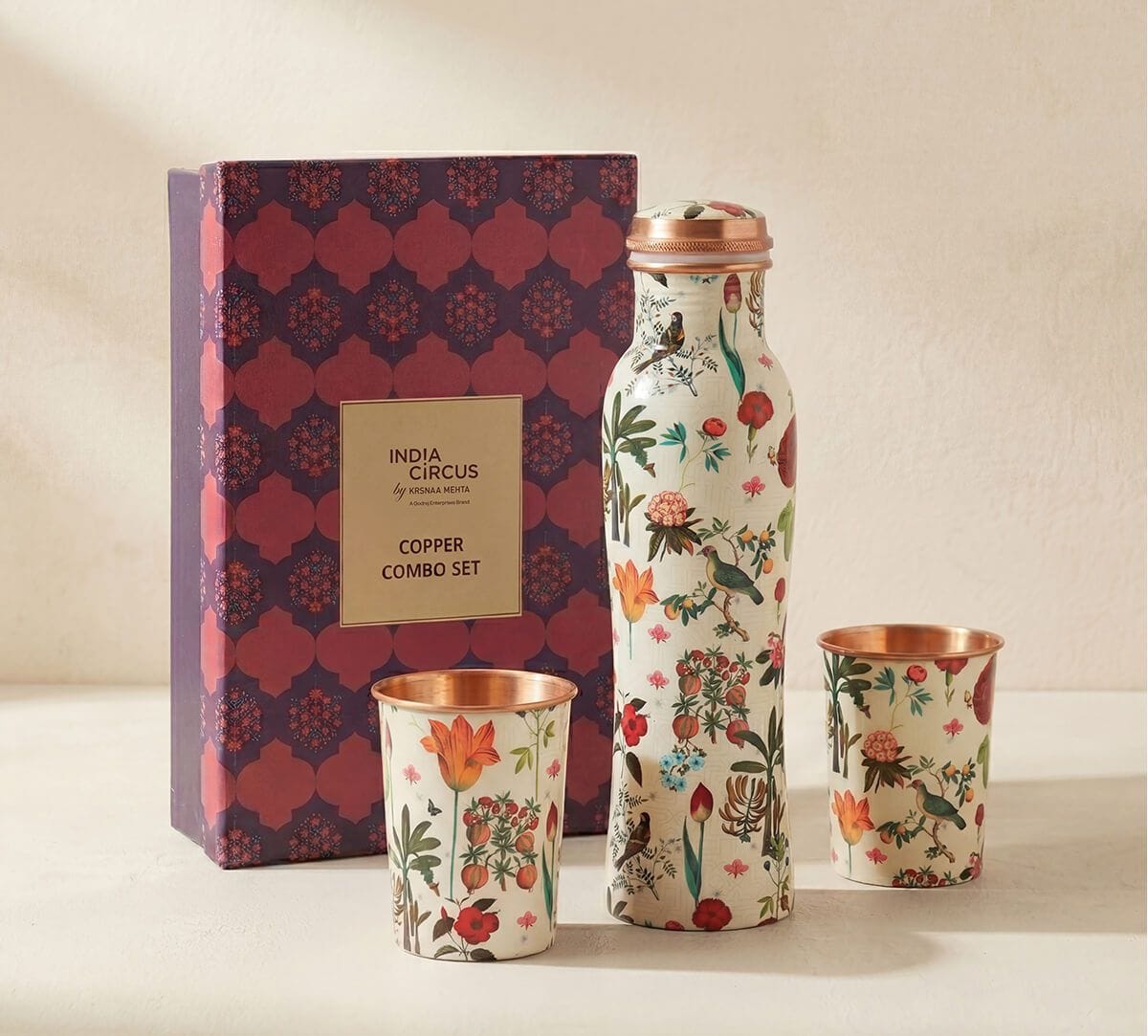 India Circus by Krsnaa Mehta Petal and Plume Copper Combo Set