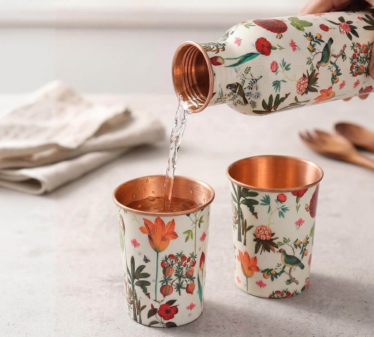 India Circus by Krsnaa Mehta Petal and Plume Copper Combo Set