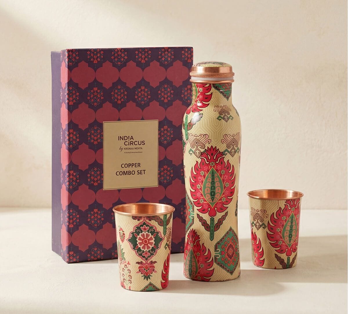 India Circus by Krsnaa Mehta Mystifying Dazzle Copper Combo Set