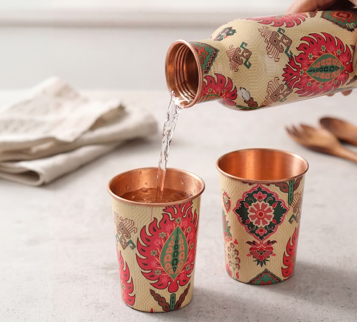 India Circus by Krsnaa Mehta Mystifying Dazzle Copper Combo Set