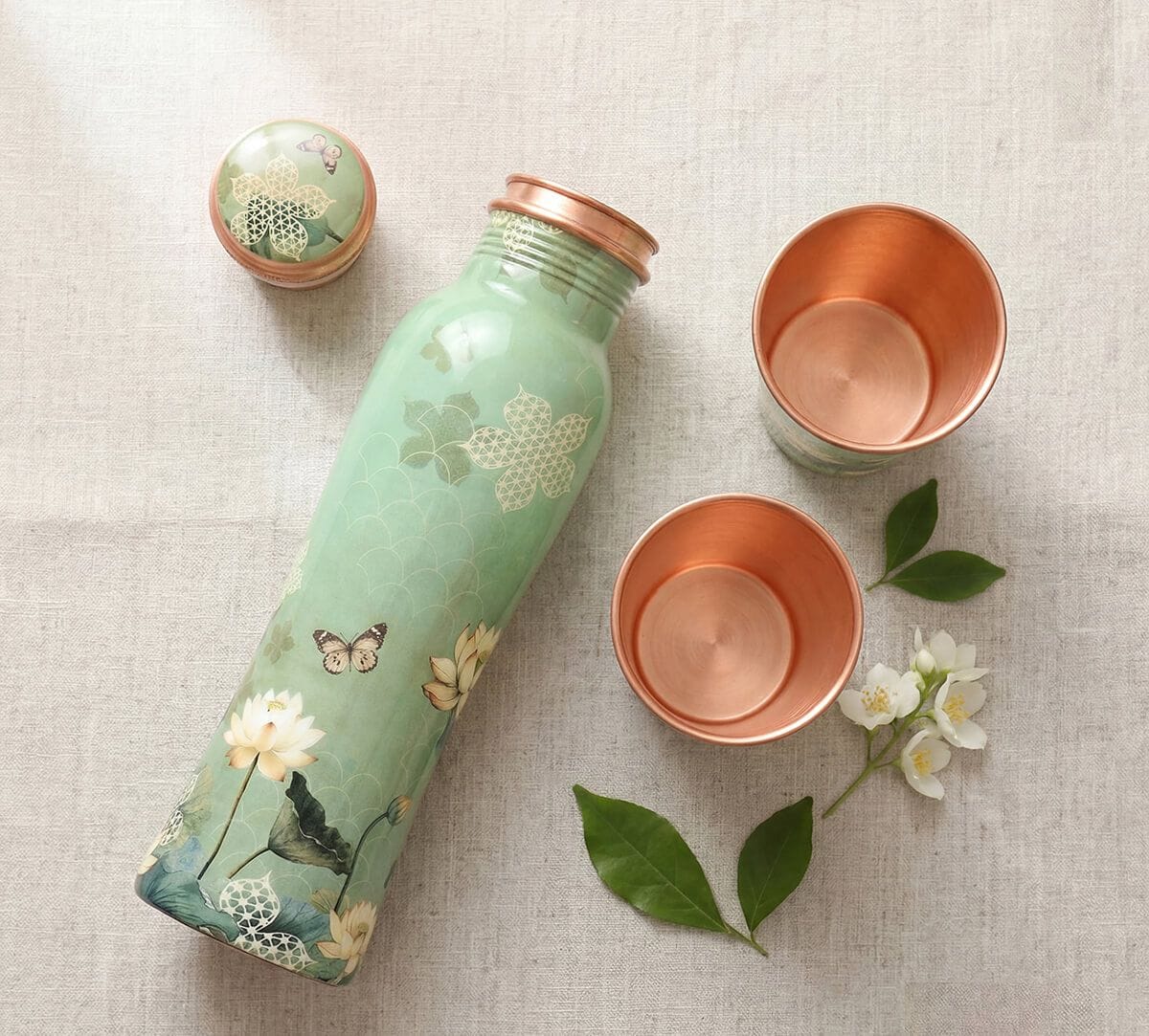 India Circus by Krsnaa Mehta Sage Serenity Copper Combo Set