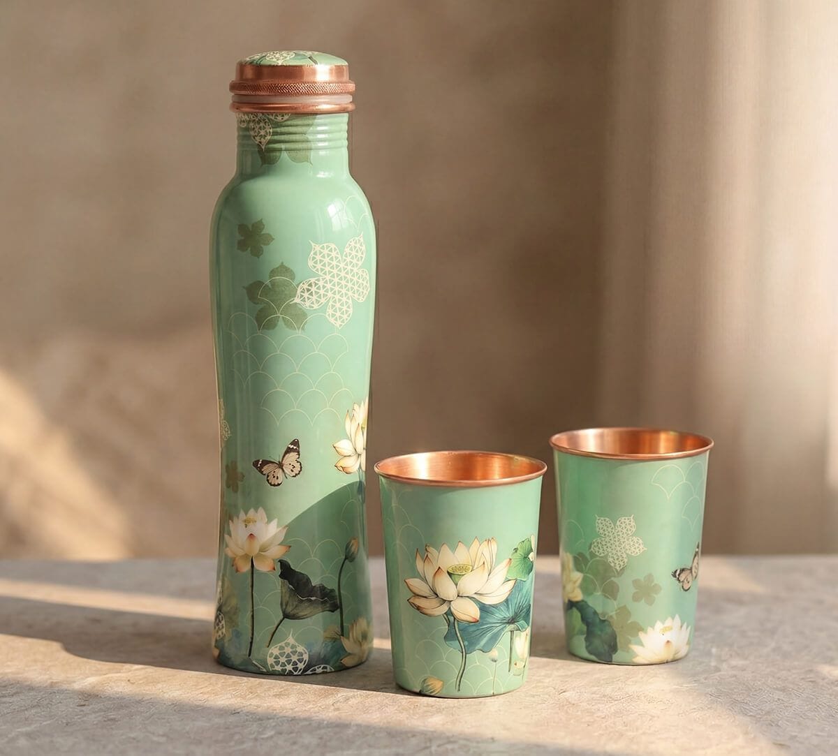 India Circus by Krsnaa Mehta Sage Serenity Copper Combo Set