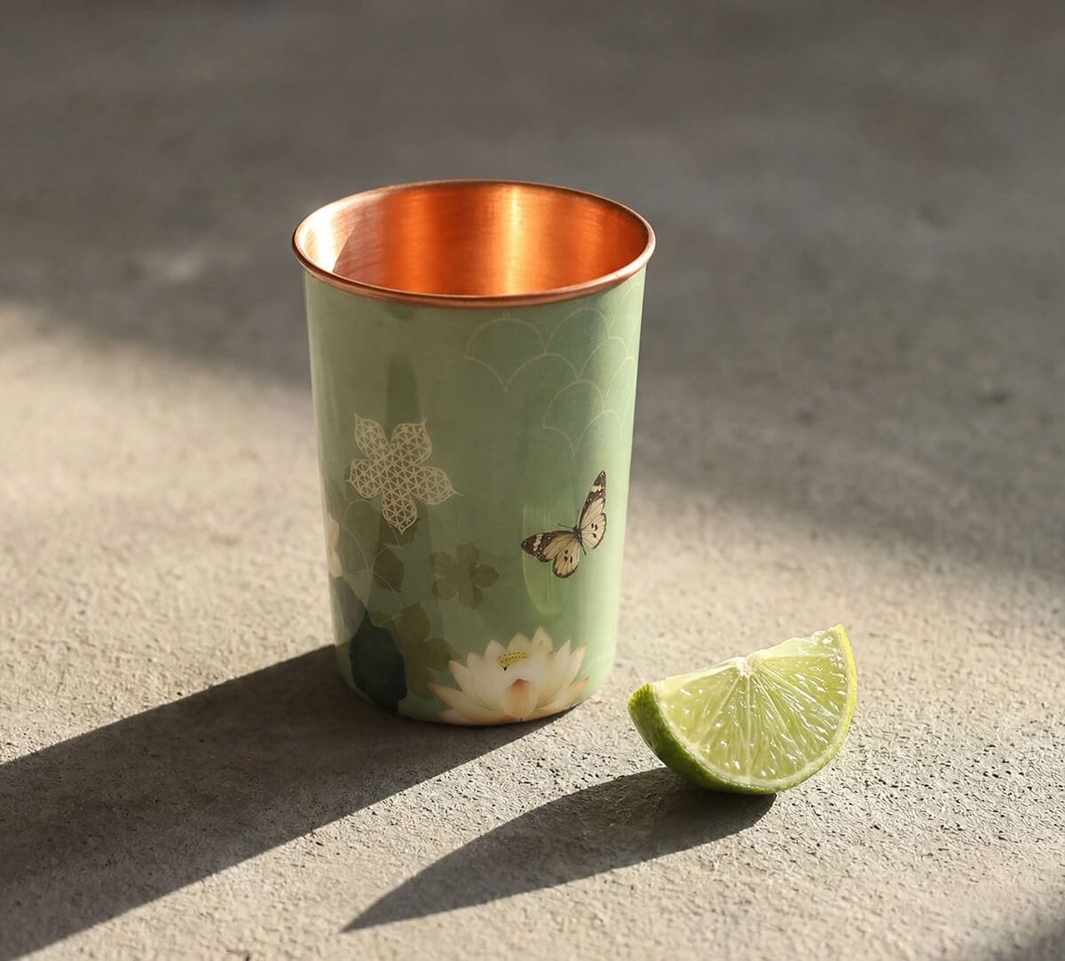 India Circus by Krsnaa Mehta Sage Serenity Copper Combo Set