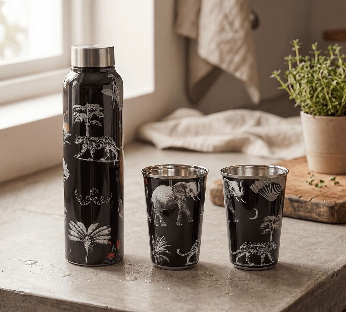 India Circus by Krsnaa Mehta Animalia Creations Steel Combo Set