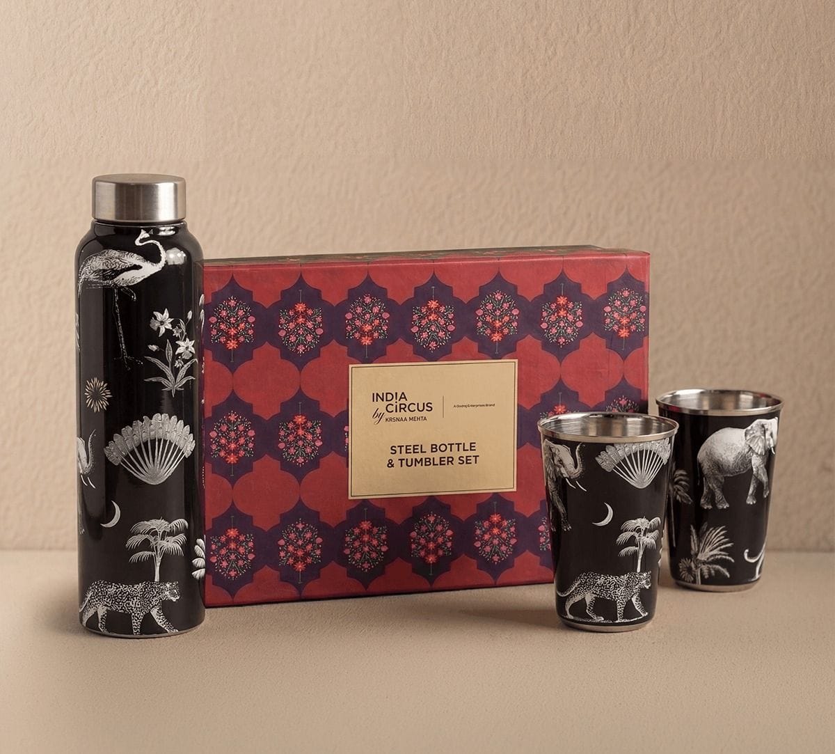 India Circus by Krsnaa Mehta Animalia Creations Steel Combo Set