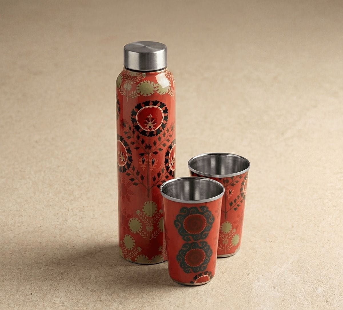 India Circus by Krsnaa Mehta Raceme Rosettes Steel Combo Set