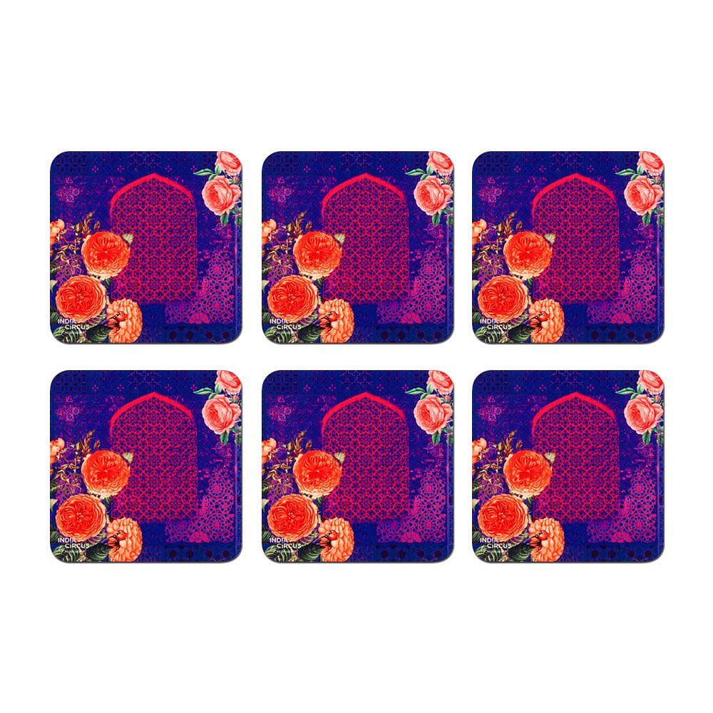 Floral Fantasy MDF Coasters - (Set of 6)