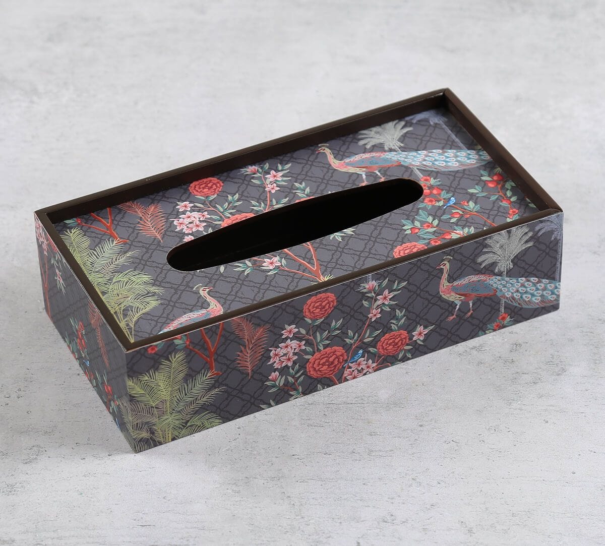 India Circus by Krsnaa Mehta Peacock Garden Tissue Box Holder