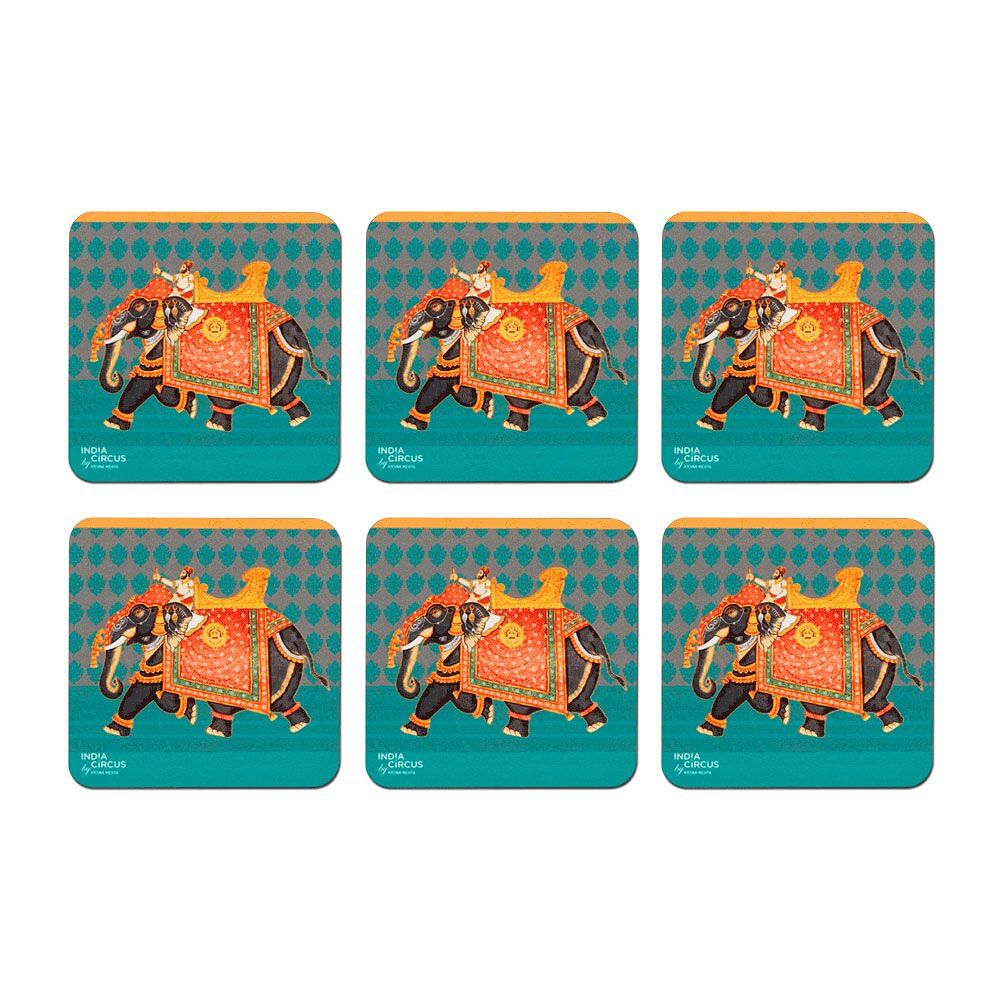 Embellished Elephant MDF Coasters - (Set of 6)