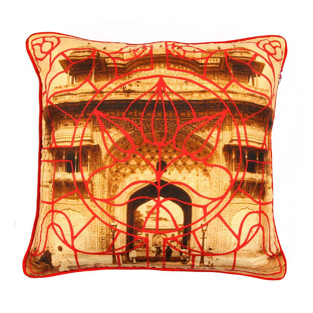 Rustic Tones Silk with Poly Dupion Back & Piping Cushion Cover
