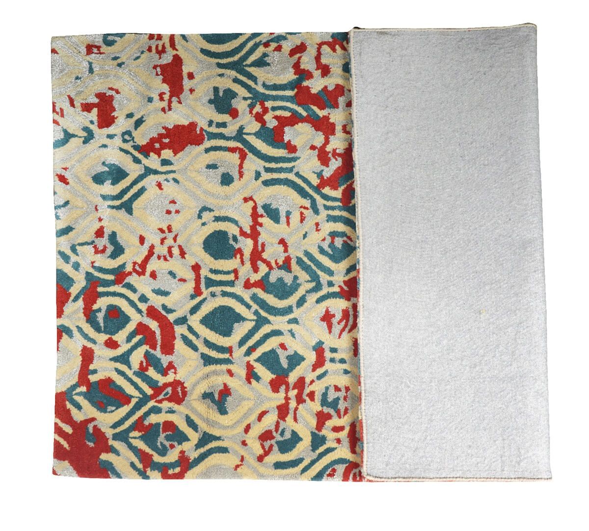 India Circus by Krsnaa Mehta Rust and Teal Romance 4ft x 6ft Rug