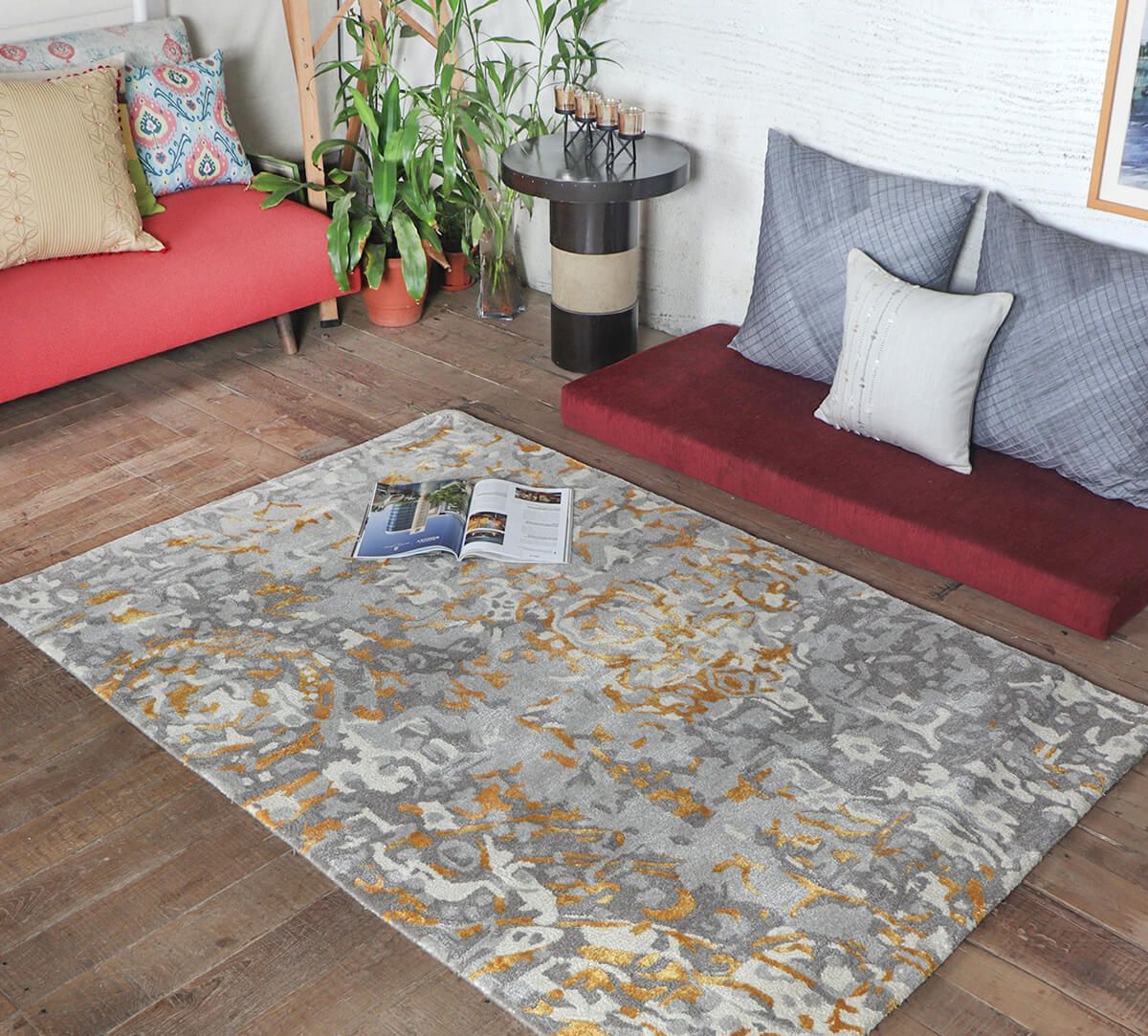 India Circus by Krsnaa Mehta Golden Grays 4ft x 6ft Rug