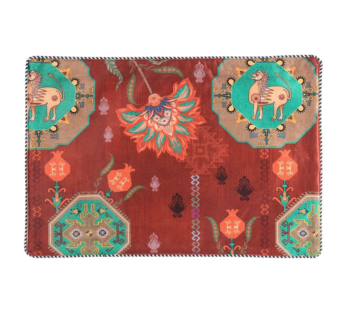 India Circus by Krsnaa Mehta Tangerine Tranquility Micro Velvet Table Mat
